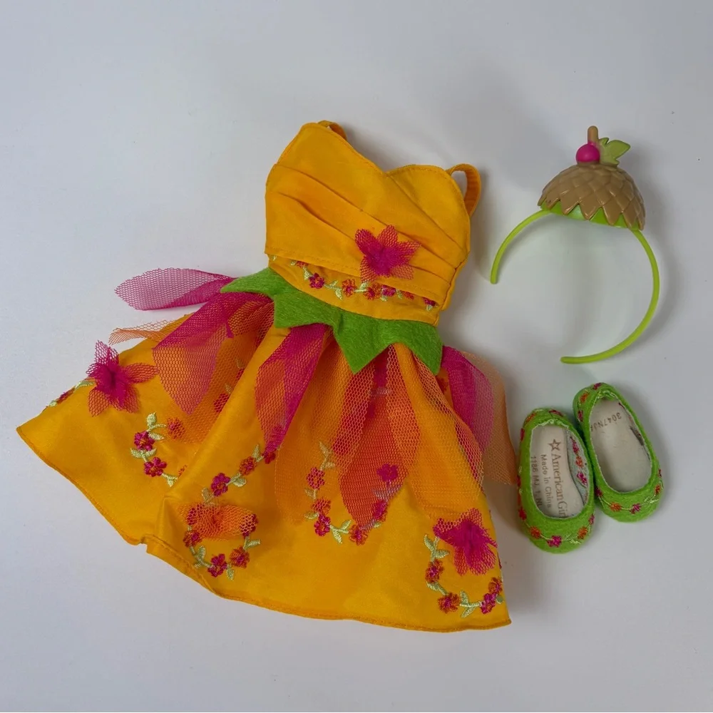 AG Wellie Wisher Twirling Tulip Costume Dress Shows Acorn Headband American Girl